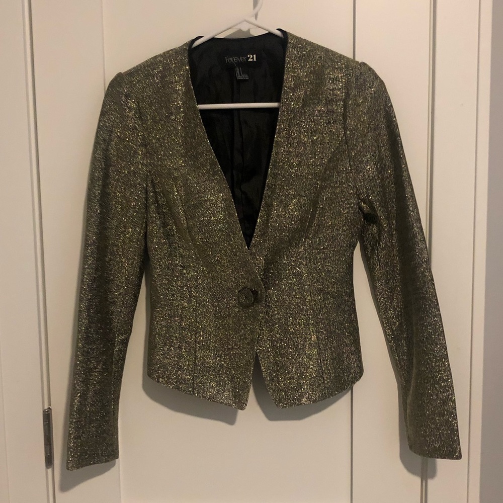 Gold glittered blazer
